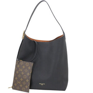Louis Vuitton Low Ki Hobo Shoulder Bag Grained Calf Leather Black Hobo LV